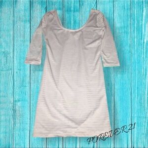 Forever 21 Half Sleeve Gray Scoop Neck Dress